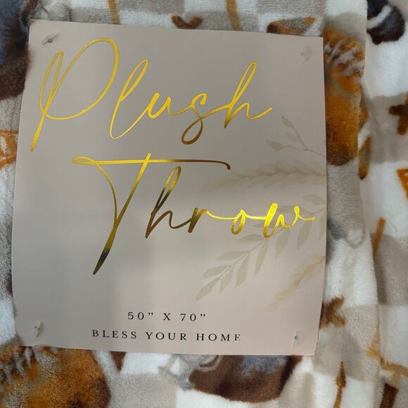 Football Blanket Checkered Goal Post Football Play Football NWT 50x70” - Picture 5 of 10